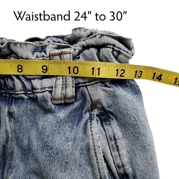 ZARA High-Waisted Paperbag Baggy Blue Jeans Style Z1975 Size 2 - Picture 11 of 16